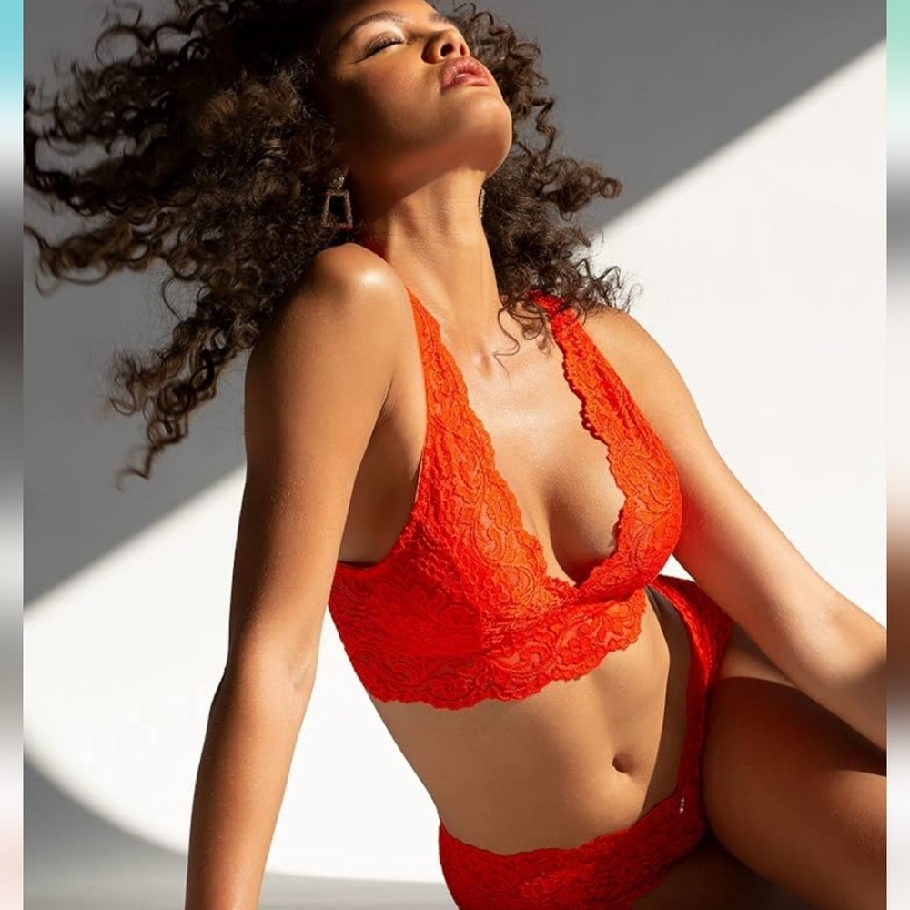Smart & Sexy Lace Bralette Orange NWT Size XXL